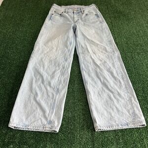 American Eagle Jeans Womens 26x27" 90s Wide Leg Light Wash High Rise Baggy